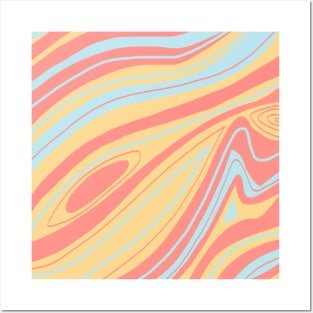 Primary Color Abstract Waves Posters and Art